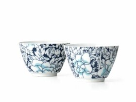 Bredemeijer Yantai Sada šálok na čaj modrá / 2 ks / porcelán (G022BP)