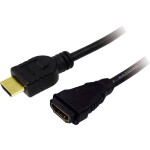 LogiLink HDMI predlžovací kábel Zástrčka HDMI-A, Zásuvka HDMI-A 3.00 m čierna CH0057 4K UHD HDMI kábel; CH0057