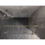 MEXEN/S - Lunar T sprchovací kút dvere krídlové pravá 130 x 80, transparent, zlato 834T-130-080-50-00-P