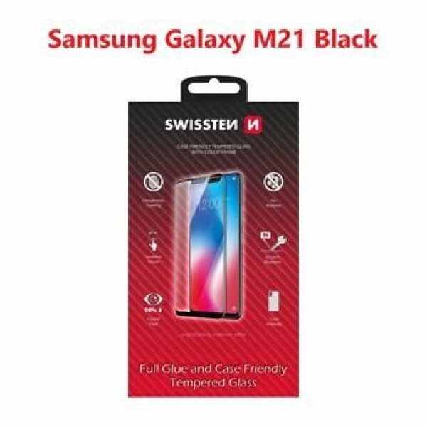 SWISSTEN FULL GLUE COLOR FRAME CASE FRIENDLY sklo pre SAMSUNG M215 GALAXY M21 čierna (54501792)