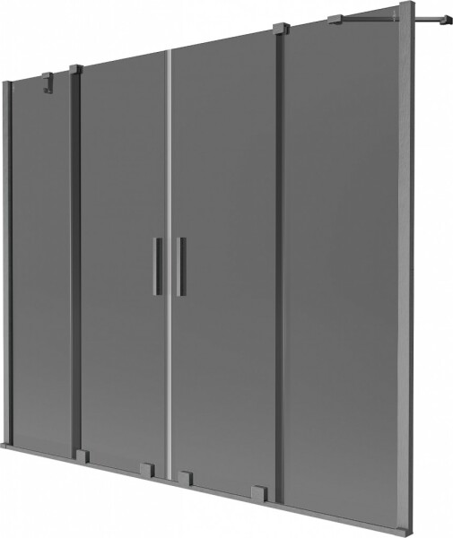 MEXEN/S - Velar Duo dvojkrídlová posuvná vaňová zástena 170 x 150, grafit, grafit kartáčovaná 896-170-000-42-66
