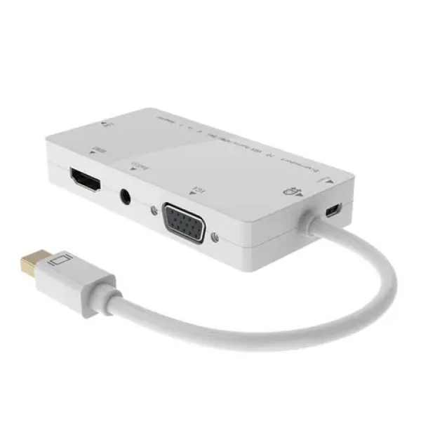 MicroConnect Adapter Mini DisplayPort 1.2 (M) - DVI-I/HDMI/VGA/Jack biela (MDPDVIHDMIVGAAA)