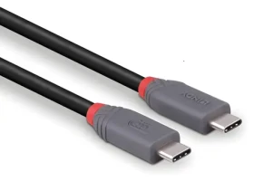 Lindy Anthra Line čierna / Kábel / USB-C - USB-C / USB4 / 1,5 m / 240 W / 40 Gbit / s (36957)