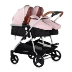CHIPOLINO Kočík pre dvojčatá / rovnako staré deti - kombinovaný Duo SMART Pink Marshmallow (KBDS02506PM)