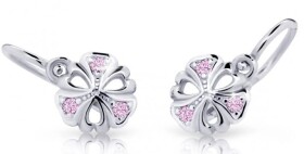 Cutie Jewellery Detské náušnice z bieleho zlata C2230-10-X-2 ružová