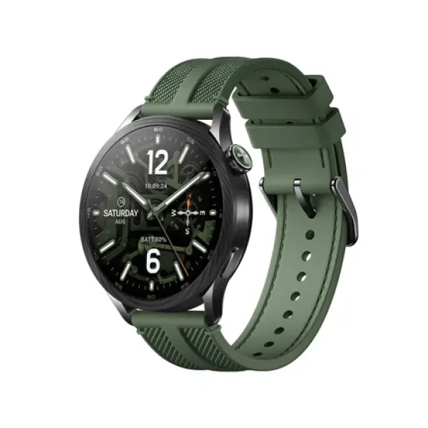 XIAOMI Watch S5 46 mm čierna, zelený športový remienok / Chytré hodinky / 1,48 "AMOLED / 480 x 480 / 5 ATM / Bluetooth (70278)