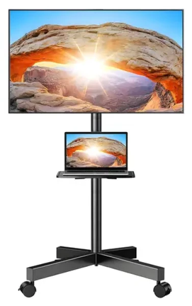 Perlegear PGTVMC06 čierna / Mobilný držiak pre TV / 23-60" / VESA 100x100-400x400 / nosnosť 45 kg / kolieska (PGTVMC06)