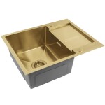 REA - Oceľový drez Paul BRUSH GOLD s kuchynskou batériou KPL-96010