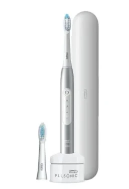 Oral-B Pulsonic Slim Luxe 4500 sivá / sonická zubná kefka / 2x hlavica / 62000 sterov / 3 programy / časovač / puzdro (4210201305675)