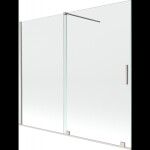 MEXEN/S - Velár dvojkrídlová posuvná vaňová zástena 180 x 150, transparent, nikel kartáčovaný 896-180-000-01-97