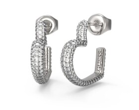 Guess Kruhové náušnice v tvare srdca Beloved JUBE05017JWRHT/U