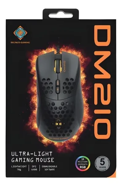 Deltaco DM210 čierna / Herná myš / RGB / drôtová / 6400 DPI / 7 tlačidiel (GAM-108)