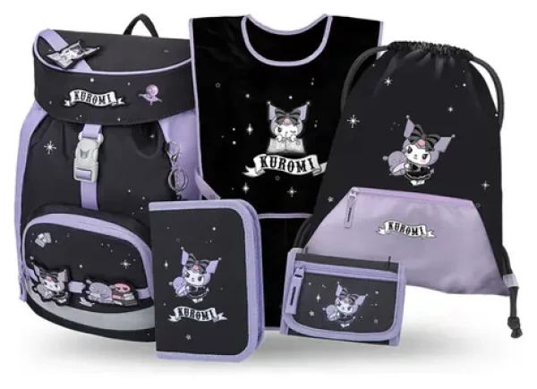 BAAGL SET 5 Airy Kuromi Fortune Dream / Školský set / batoh, peračník, sáčok, zástera, peňaženka / od 1. triedy / GRS