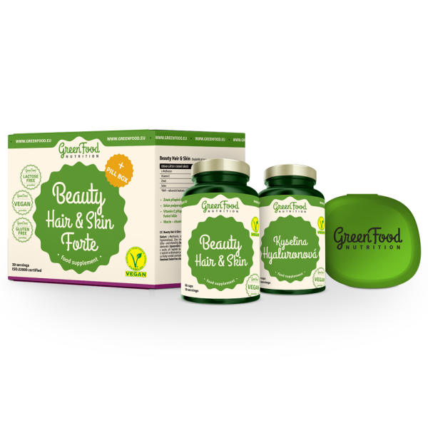 GreenFood Nutrition BEAUTY HAIR&SKIN Forte+Pillbox