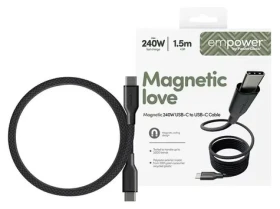 PanzerGlass empower Magnetic 240W USB-C to USB-C 1.5m čierna (198265)