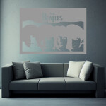 Veselá Stena Samolepka The Beatles Farba: hnědá, Veľkosť: 40 x 28 cm