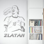 Veselá Stena Samolepka Futbalista Zlatan Ibrahimovič Farba: šedá, Veľkosť: 40 x 27 cm