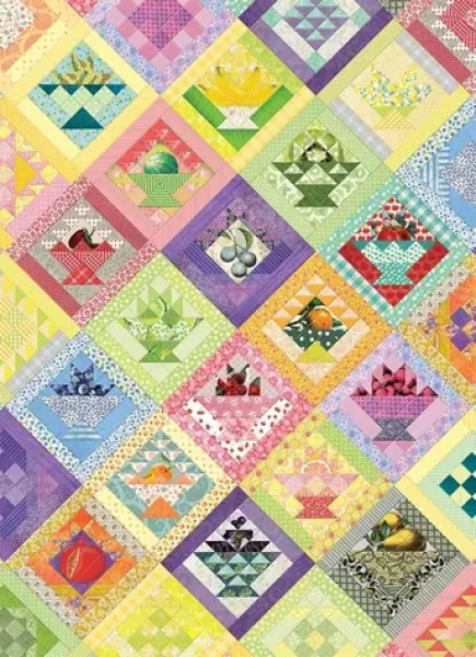 COBBLE HILL Puzzle Prikrývka s ovocnými košíkmi