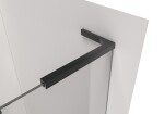 CERANO - Sprchová zástena Walk-in Onyx L-pravá vzpera - 8 mm + polička/držiak na uteráky - čierna matná, transparentné sklo - 140x200 CER-8050BD1000
