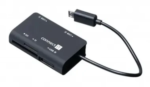 Connect IT čítačka pamäťových kariet + USB hub pre Samsung / OTG / microUSB (CI-198)