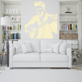 Veselá Stena Samolepka Elvis Presley Farba: béžová, Veľkosť: 40 x 38 cm