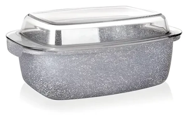 BANQUET Pekáč Granite / 32,5 x 21 x 11 cm / 5,7 l / nepriľnavý povrch / sklenená pokrievka (40051332)