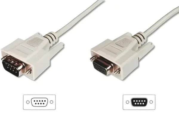 Digitus šedá / Sériový predlžovací kábel / DB9 M/F / 10 m / lisovaný (AK-610203-100-E)