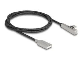 DeLock kábel USB-A - USB-C 60 W 1 m čierna/strieborná / Kábel / USB 2.0 / Quick Charge 3.0 (80766)