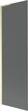 MEXEN/S - Next L vaňová zástena FIX 60 x 150, grafit, zlatá kartáčovaná 895-060-000-03-40-55