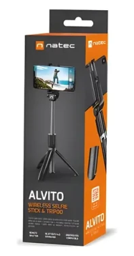 Natec Alvito BT 4.0 čierna / Selfie tyčka - tripod / Bluetooth 4.0 (NST-1653)