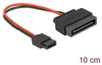 DeLock SATA Slim 6pin - SATA 15pin kábel čierna, červená / Napájací kábel / 0,1m (84873)