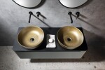 SAPHO - PRIORI keramické umývadlo na dosku, priemer 41,5cm, bronz PI032
