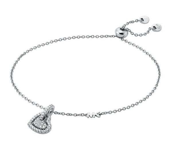 Michael Kors Nežný strieborný náramok so zirkónmi Love Kors MKC1748CZ040