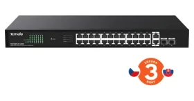 Tenda TEG1128P-24-250W / Switch / 24x Gigabit PoE+ / 2x SFP / Rack / 230W PoE (75011994)