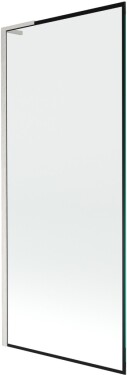 MEXEN/S - Next L vaňová zástena FIX 80 x 150, čierna vzor, nikel kartáčovaná 895-080-000-03-70-97