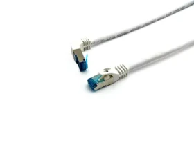 Equip Cat6A S/FTP lomený biela / Patch kábel / RJ-45 rovný-lomený / 5 m / LSZH / PoE+ (605804)