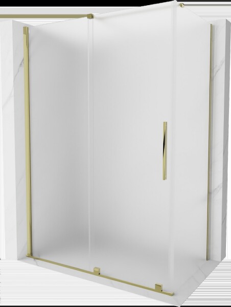 MEXEN/S - Velár sprchovací kút, posuvné dvere 130 x 70, dekor, zlato 871-130-070-31-50
