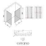 CERANO - Sprchová zástena Walk-in Crystal TL/P - 8 mm - bezvzperový systém - chróm, mliečne sklo - 160x100x200 CER-8050BD4674