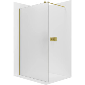 CERANO - Sprchová zástena Walk-in Onyx Round Ľ/P - 8 mm - okrúhla vzpera - zlatá, mliečne sklo - 30x200 CER-8050BD7950