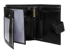 Pánske peňaženky Pánska kožená peňaženka N575L RVTP 3081 B čierna jedna velikost