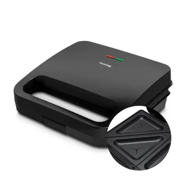 Huslog HUS1074 čierna / Sendvičovač / 800 W / 2 sendviče / nepriľnavé dosky / cool-touch madlo (OWN000152)