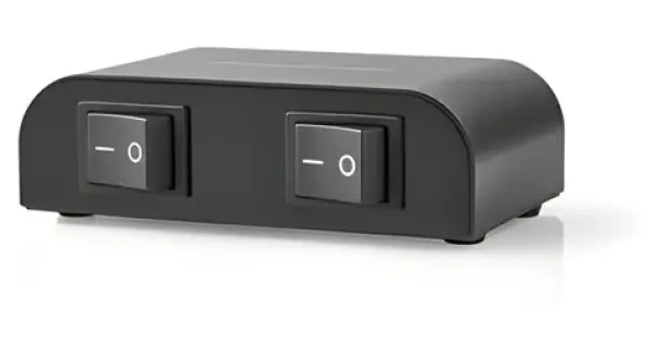 Nedis Prepínač reproduktorov čierny / 2 kanály / Impedancia 4-16 ? / Max. 150 W / Hliník (ASWI2612BK)