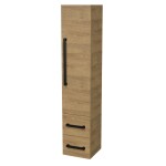 Kúpeľňová skrinka vysoká s čiernou úchytkou SAT Cube Way 35x163x33 cm dub Hickory mat CUBE3CV35DH CUBE3CV35DH