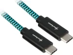 Sharkoon USB-A na USB-C čierna / svetlo modrá / USB kábel / USB 3.2 Gen 2 / Opletený, hliníkový / 1 m (4044951027125)
