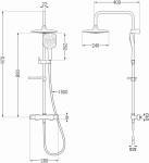 MEXEN/S - KX17 sprchový stĺp s termostatickou batériou chróm 771501791-00