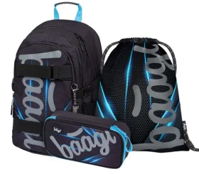 BAAGL SET 3 - Školský set Skate Bluelight / batoh / peračník / sáčok (A-30537)