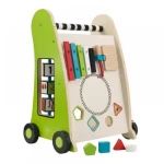 KidKraft Chodítko drevené s motorickými aktivitami zelená / od 12 mesiacov (63246)