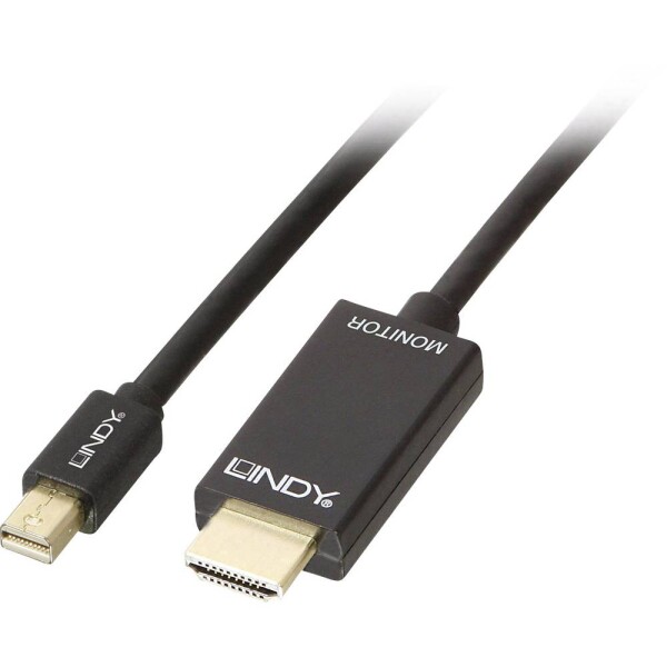 LINDY Mini-DisplayPort / HDMI káblový adaptér Mini DisplayPort konektory, Zástrčka HDMI-A 3.00 m čierna 36928 Kábel DisplayPort; 36928