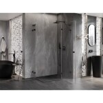 MEXEN/S - Lunar L Duo sprchovací kút dvere krídlové pravá 120 x 85, transparent, čierna 834L-120P-085L-70-00