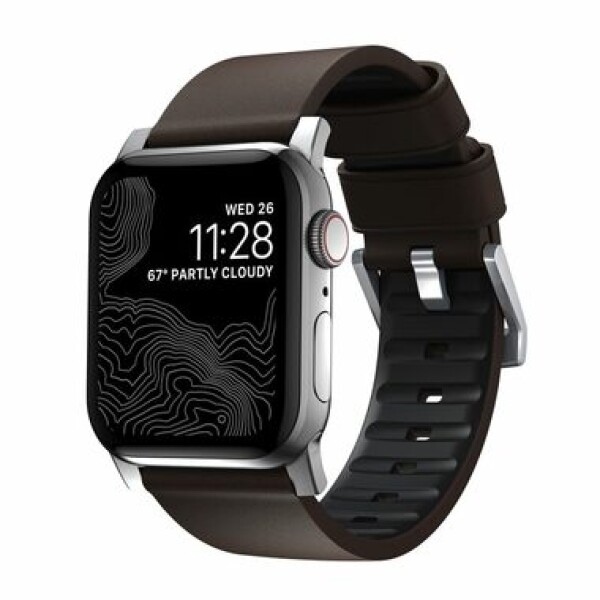 Nomad Active Strap Pre remienok pre Apple Watch 44 amp; 42 mm hnedo-strieborná (NM1A4mSNW0)